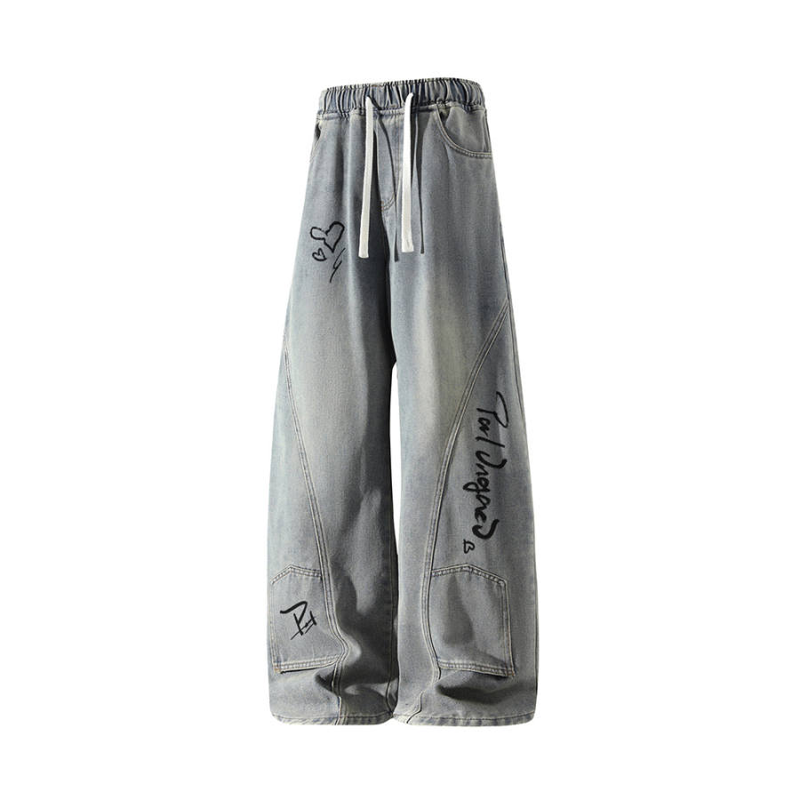PAL ONGACO Jeans Unisex Moderate Wide Leg Pants