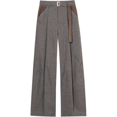 Huohuotu Casual Pants Unisex Coffee Moderate Straight Fit Pants