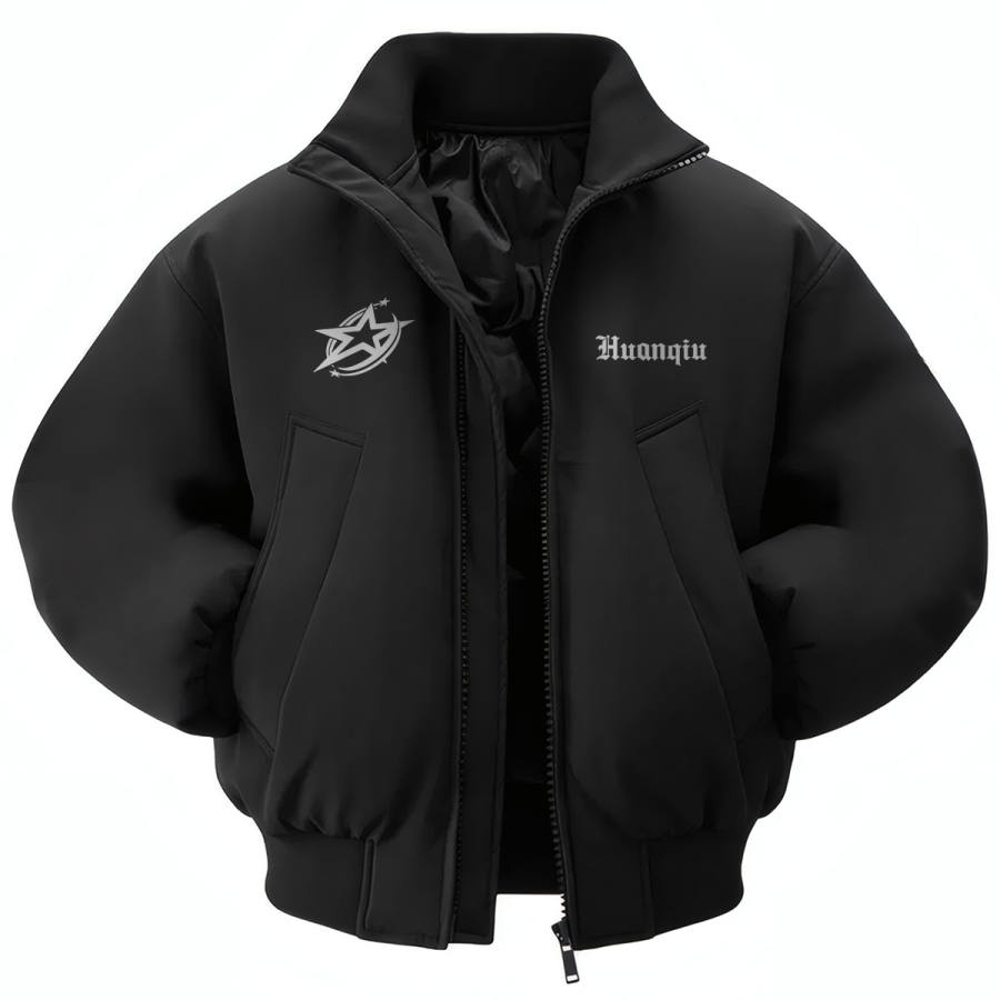 HUANQIU Jackets Unisex Stand Collar Thickened