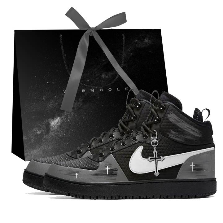 Nike Nike Court Borough Ink Splatter Starry Sky Leather Thermal Abrasion Resistant Slip Resistant Mid top Skateboard Shoes
