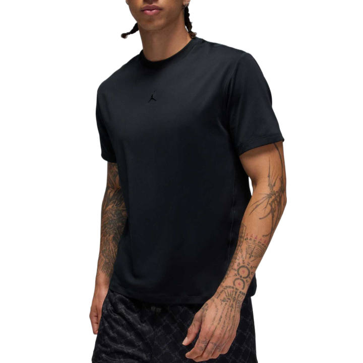 Jordan Jordan Sport T Shirts Men's Black/Shadow Crew Neck Moderate Straight Fit