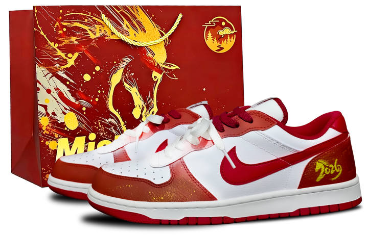 Nike Nike Big Coverage Abrasion Resistant Low top Skateboard Shoes Men's Red White