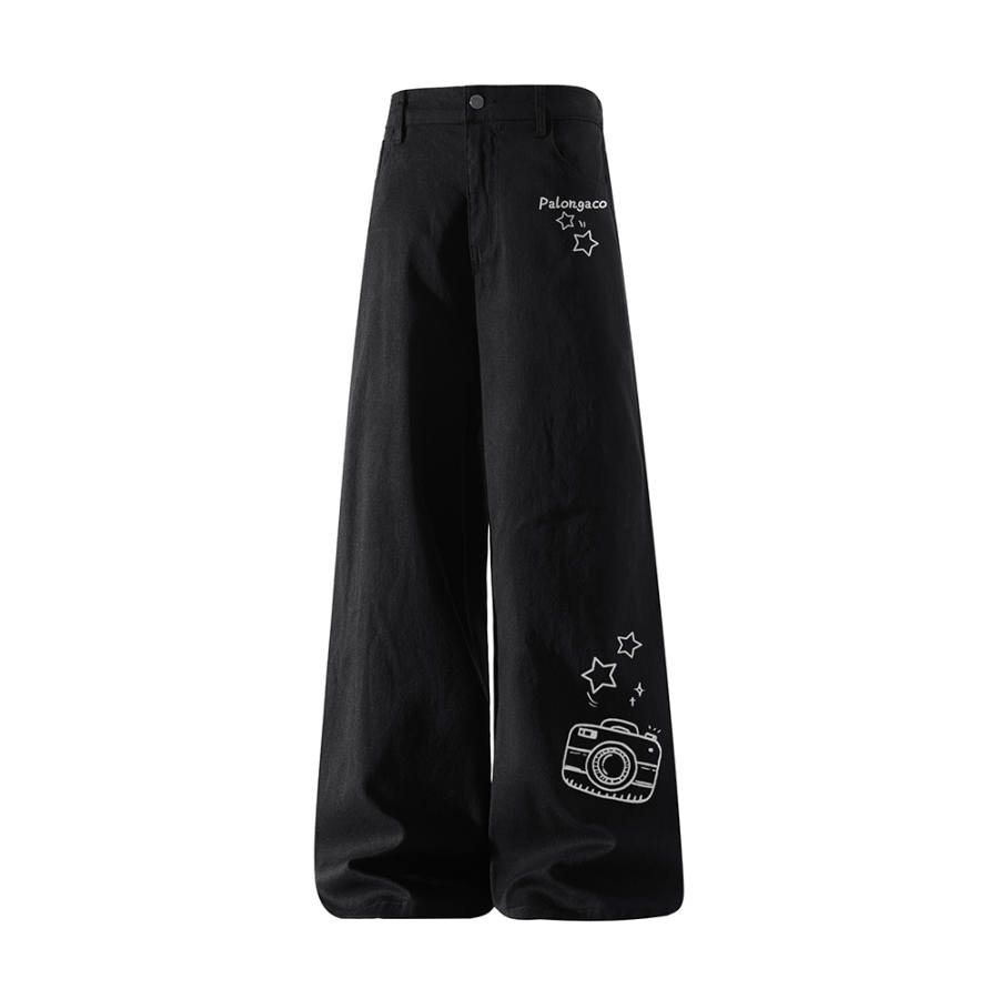 PAL ONGACO Jeans Unisex Moderate Wide Leg Pants