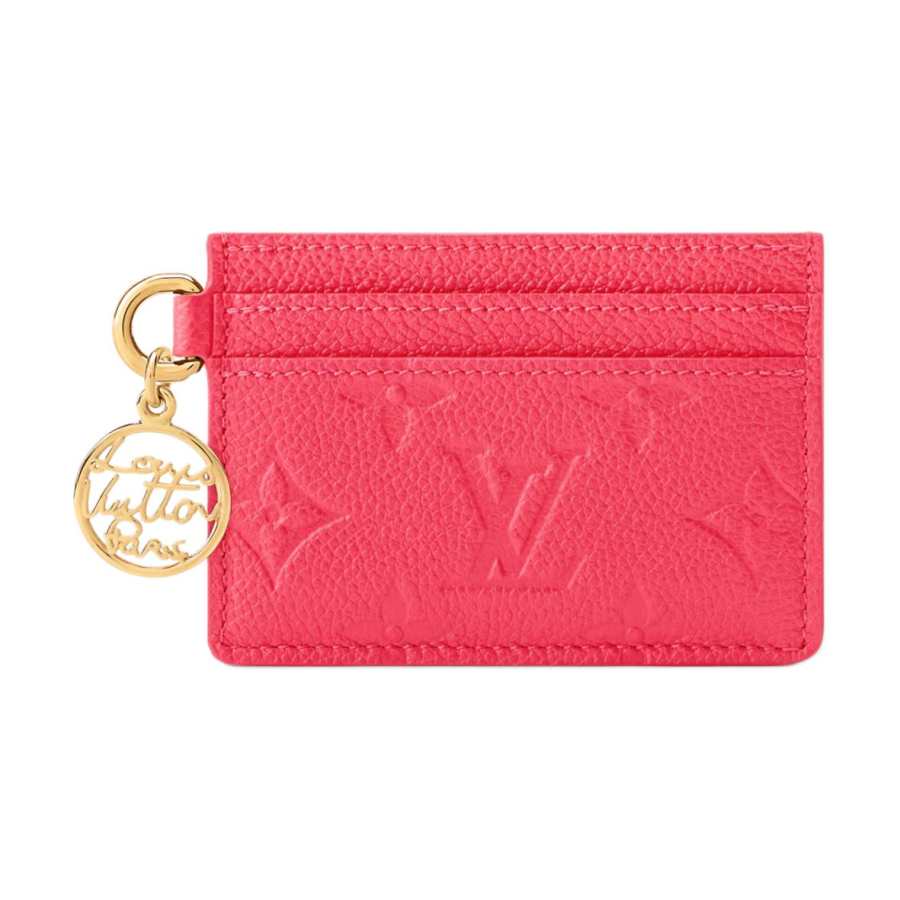 LOUIS VUITTON CHARMS Cow Leather Card Holder Card Holder Women's Strawberry Pink