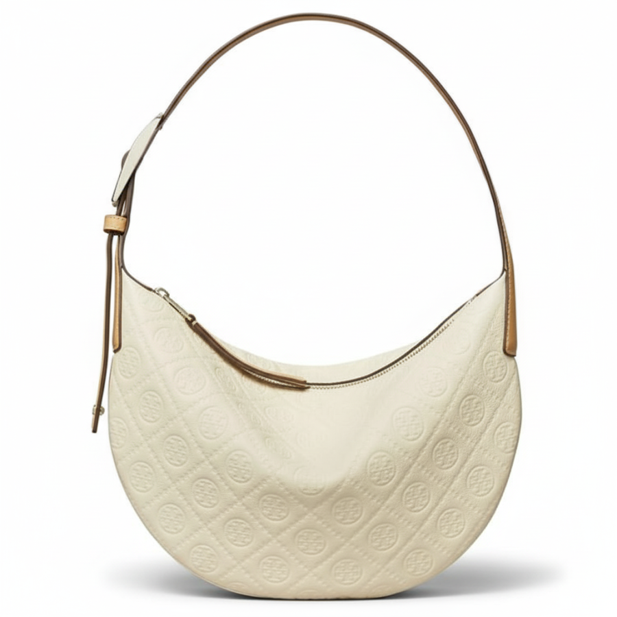 TORY BURCH TORY BURCH T Monogram Leather Shoulder Bag Small Women's Warm White Light