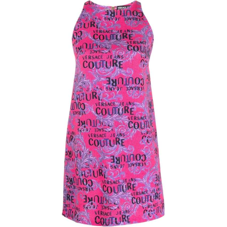 VERSACE JEANS COUTURE 【Previous Season】Logo Couture-print sleeveless minidress