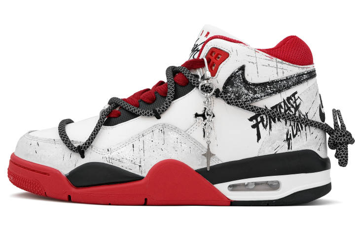 Nike Nike Flight Legacy Mid top Vintage Basketball Shoes Unisex Gray Red