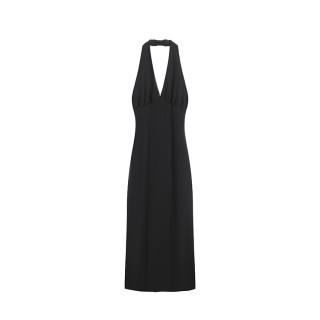 MOMMANWA Slip Dresses Women's Black Halter Moderate