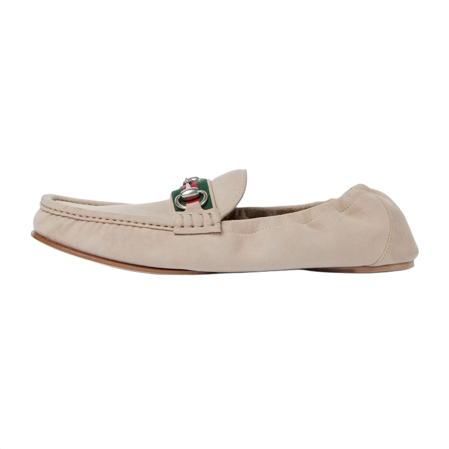 GUCCI Horsebit 1953 Casual Leather Shoes 0.5cm Men's Oat