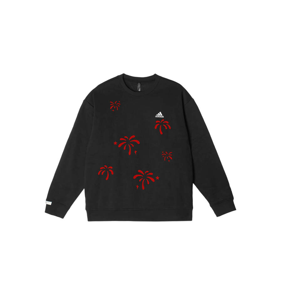 Adidas Adidas LABEL Sweatshirts Unisex Black Crew Neck Moderate