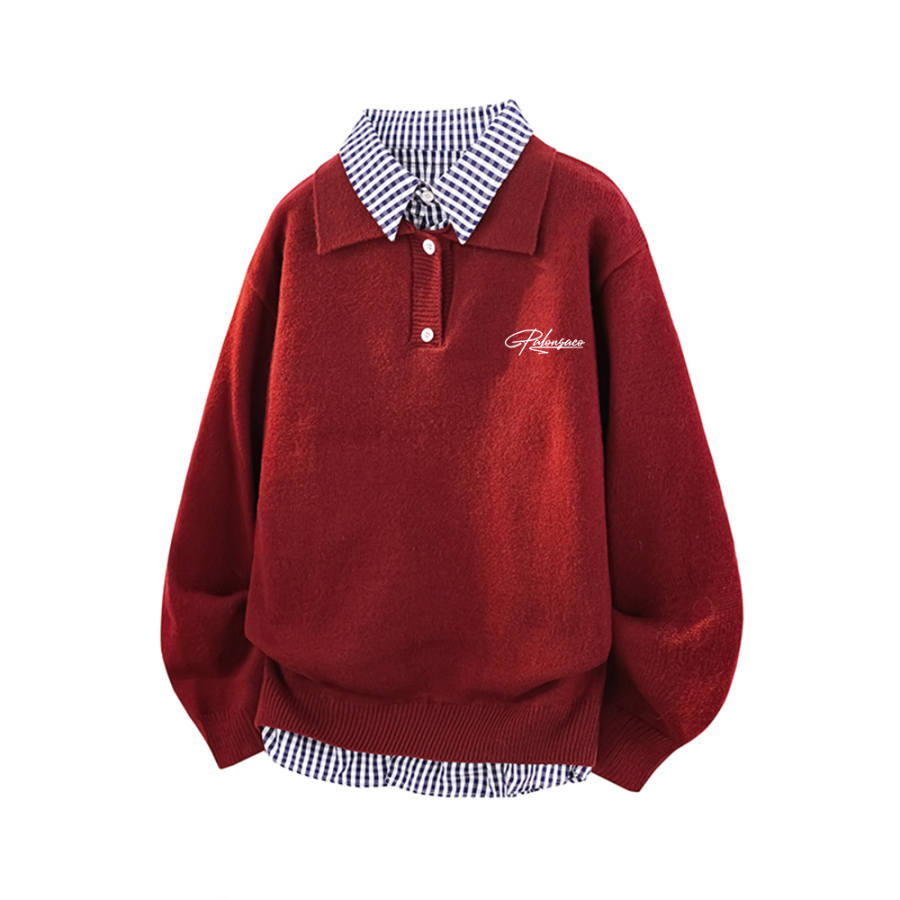 PAL ONGACO Knitwear Unisex Lapel Moderate Mock Two Piece