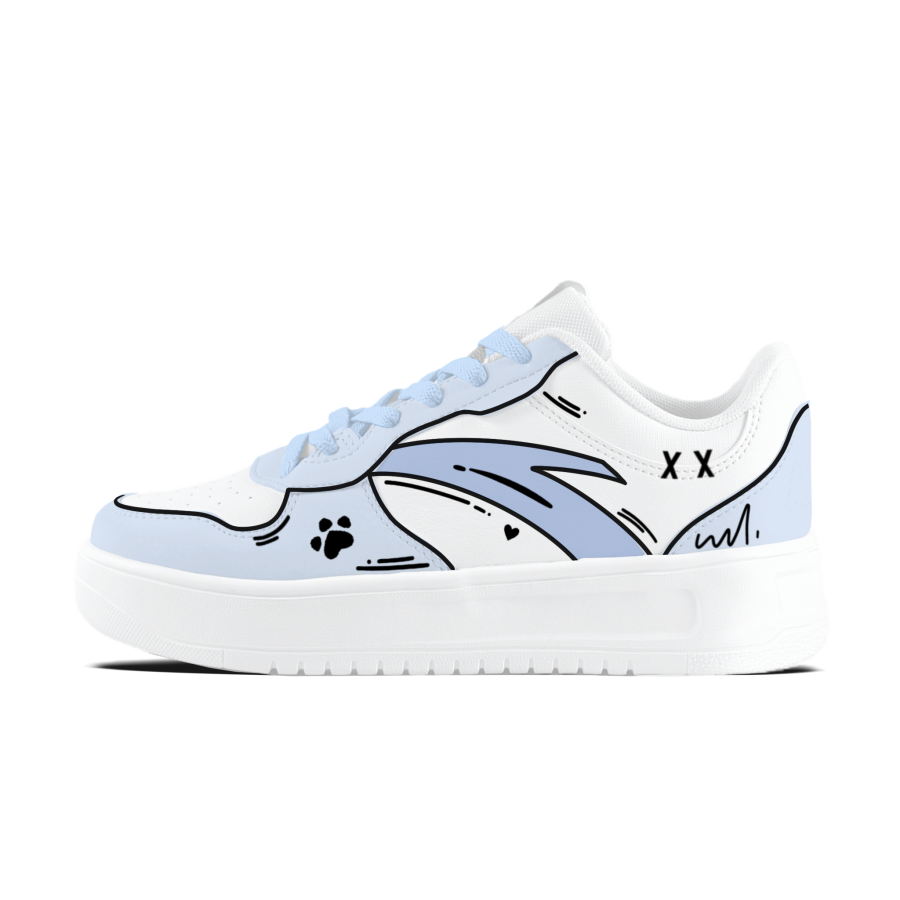 Anta Easy Light Blue Anime Abrasion Resistant Slip Resistant Skateboard Shoes Unisex