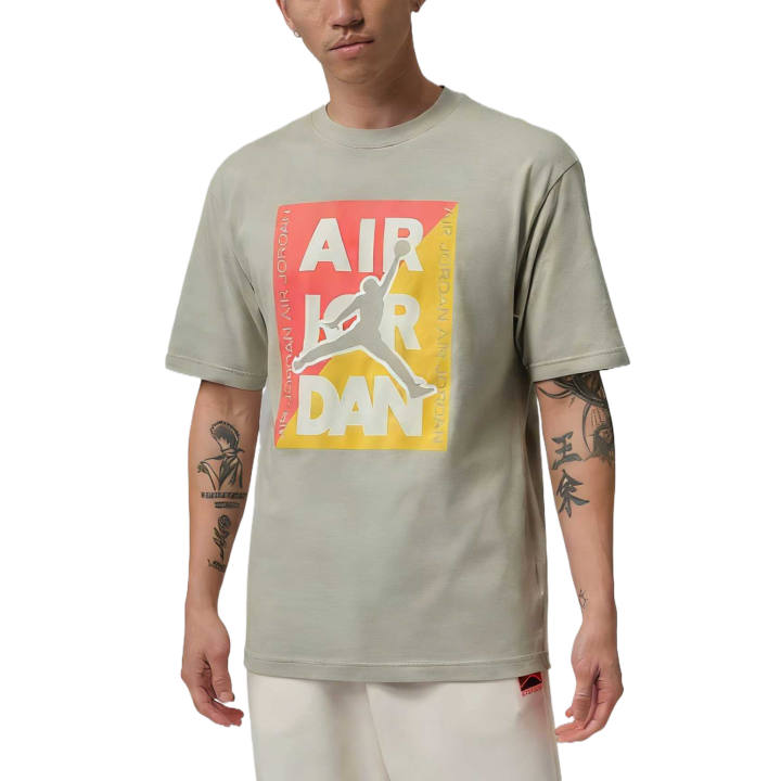 Jordan Jordan T Shirts Men's Spruce Mist Crew Neck Moderate
