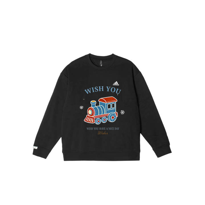 Adidas Adidas LABEL Sweatshirts Unisex Black Crew Neck Moderate