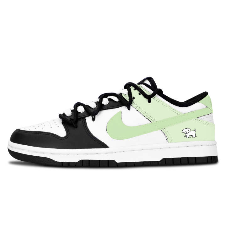 Nike Nike Dunk Black White, Light Blue Tide Leather Slip Resistant Abrasion Resistant Slip Resistant Abrasion Resistant
