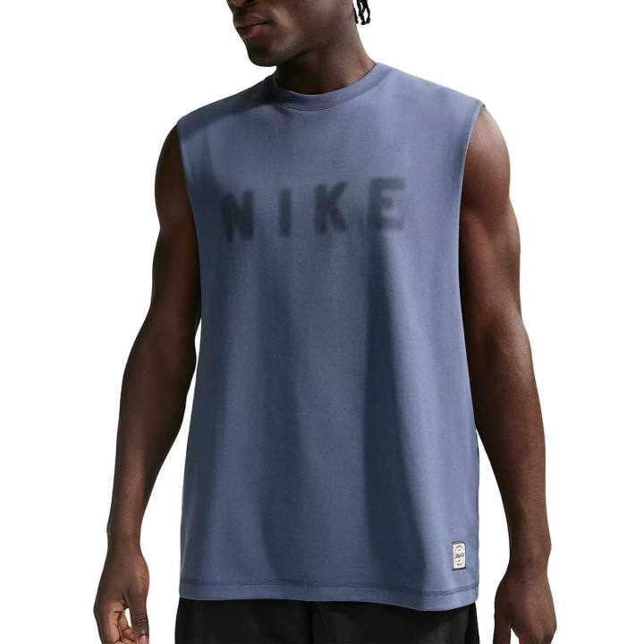 Nike Nike Dri Fit Tank Tops Men's Diffused Blue/Diffused Blue Crew Neck Moderate Straight Fit