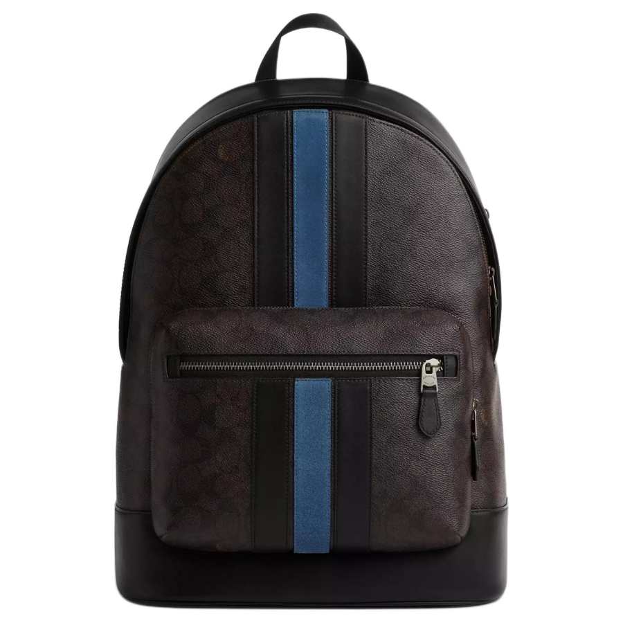 COACH COACH West Coated Canvas Backpack Large Men's Gunmetal Gray