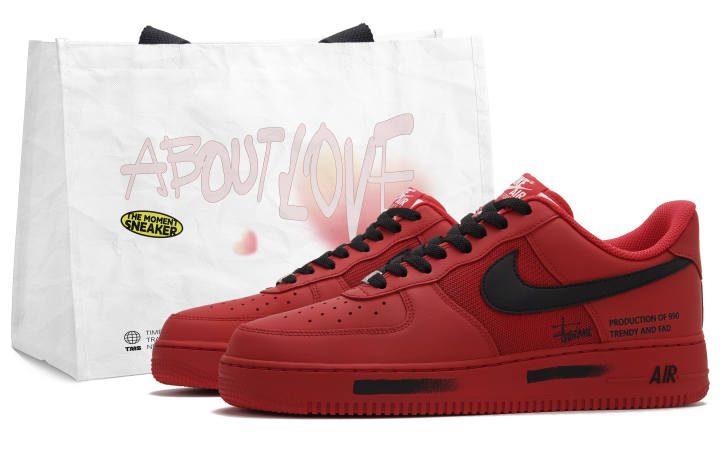 Nike Nike Air Force 1 Dahongpao Tea X Low top Skateboard Shoes Unisex Red Black