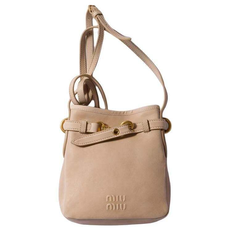MIU MIU Sheepskin Shoulder Bag Regular Women's Beige