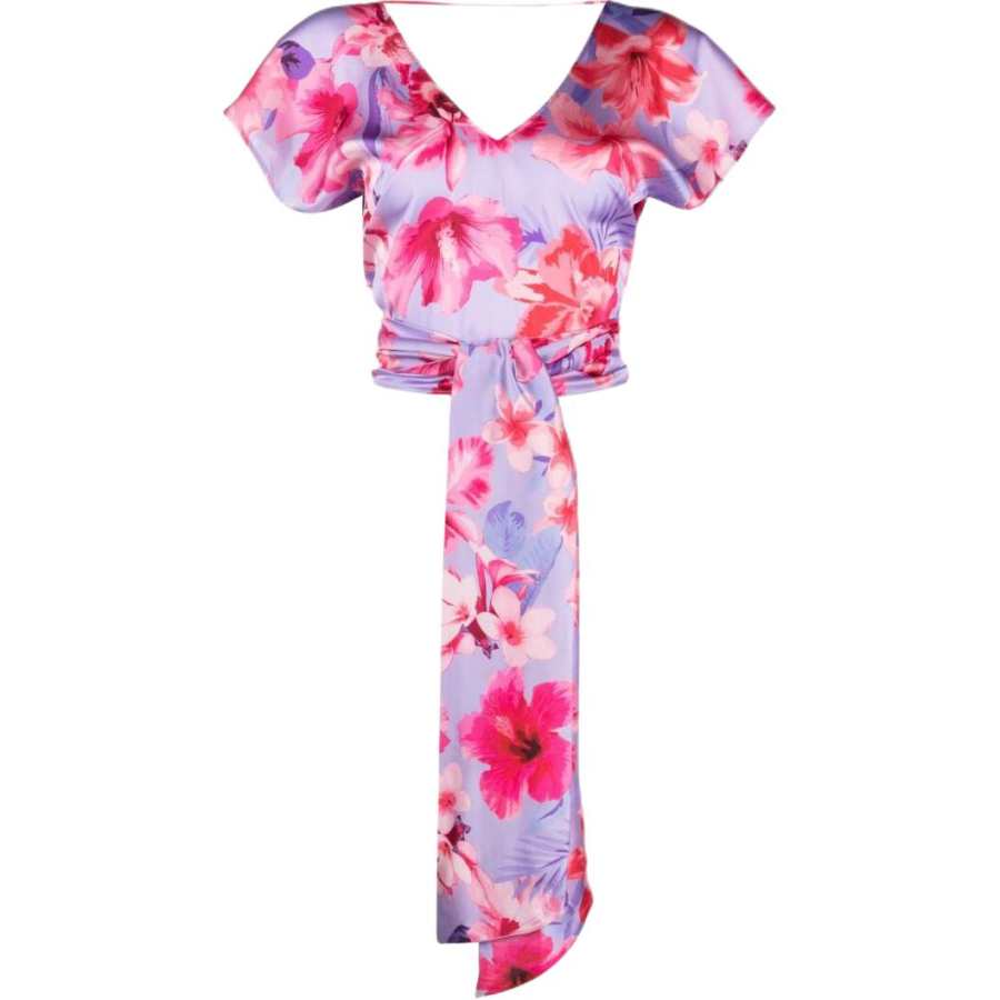 PINKO 【Previous Season】floral-print V-neck top