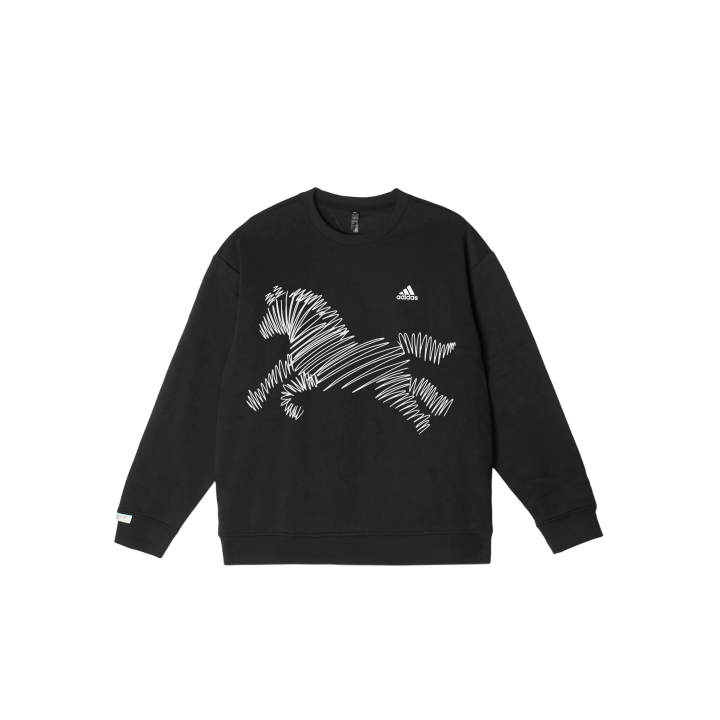 Adidas Adidas LABEL Sweatshirts Unisex Black Crew Neck Moderate