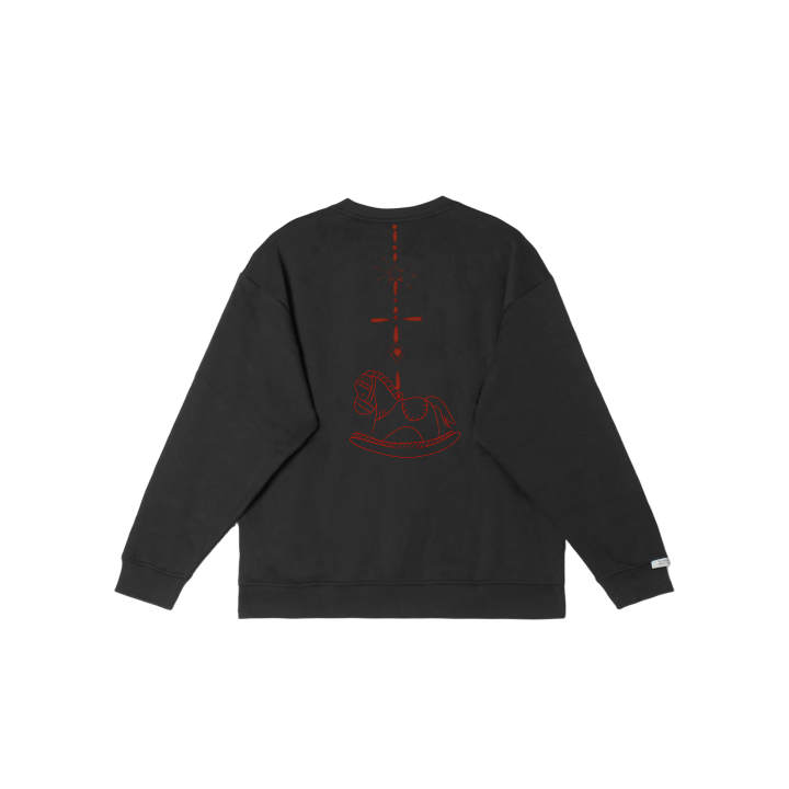 Adidas Adidas LABEL Sweatshirts Unisex Black Crew Neck Moderate
