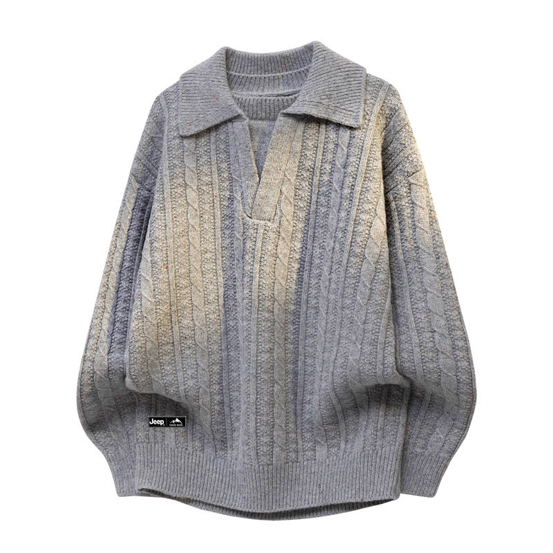 Jeep Knitwear Unisex Lapel Moderate Mock Two Piece