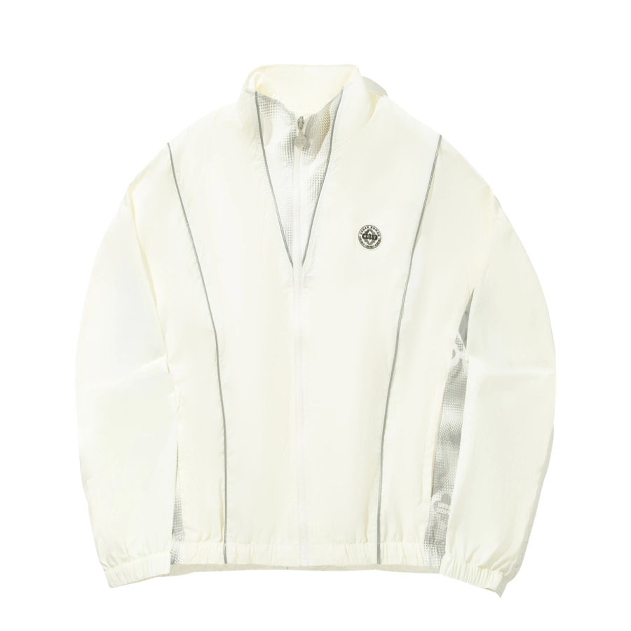 Li-Ning Li Ning Jackets Men's Ivory/Gray White All Over Print Stand Collar Moderate Other