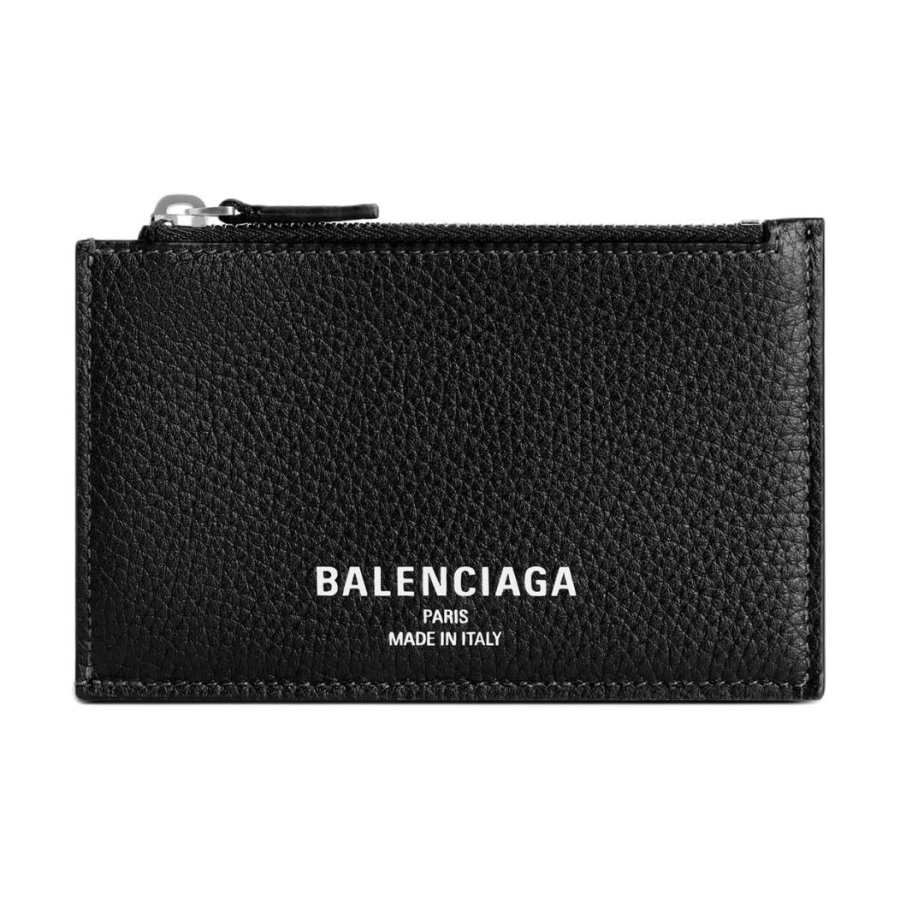 Balenciaga Cow Leather Card Holder Men's Black