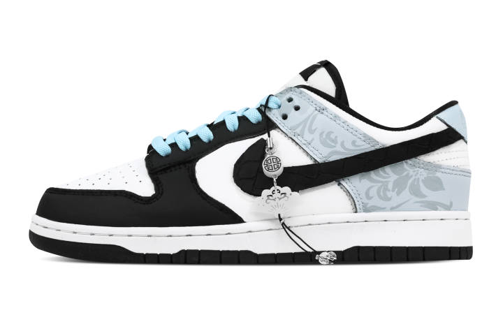 Nike Nike Dunk Light Blue Chinese Style 1 Slip Resistant Abrasion Resistant Low top Skateboard Shoes Unisex Black Blue