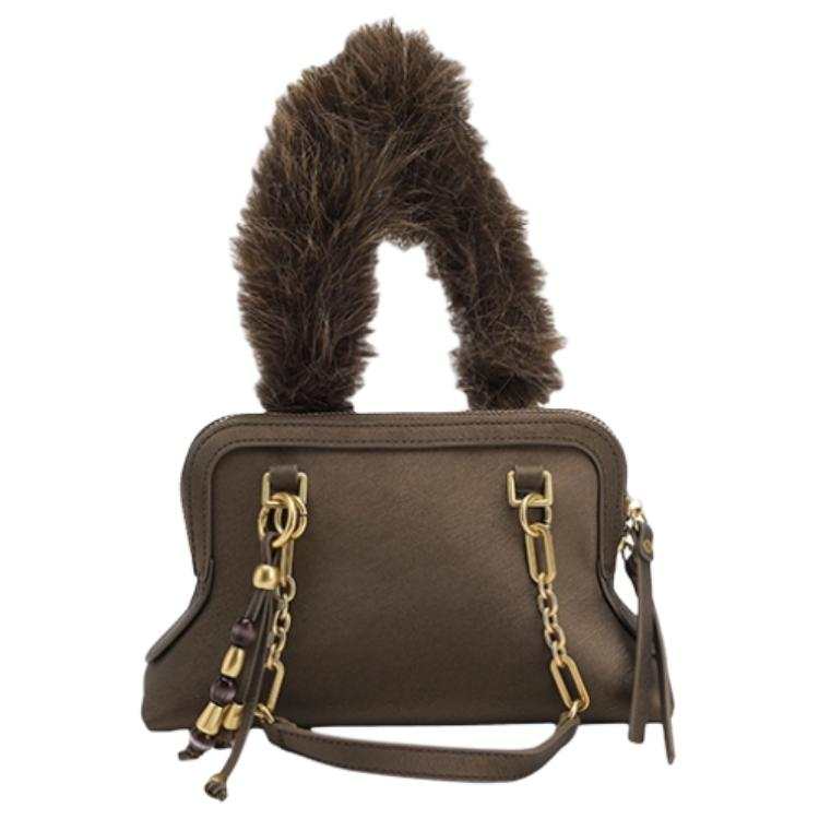 URBAN REVIVO Artificial Leather Handbag Small Women's Dark Coffee Brown