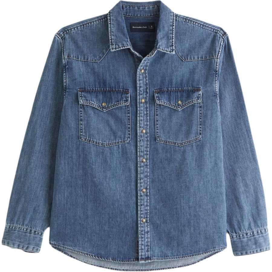 Abercrombie&Fitch Shirts Unisex Blue Lapel Moderate
