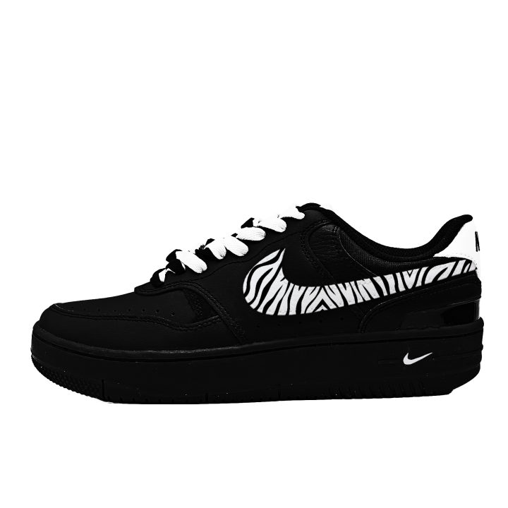 Nike Nike Gamma Force Stripes Leather Height Increasing Low top Skateboard Shoes Unisex Black White