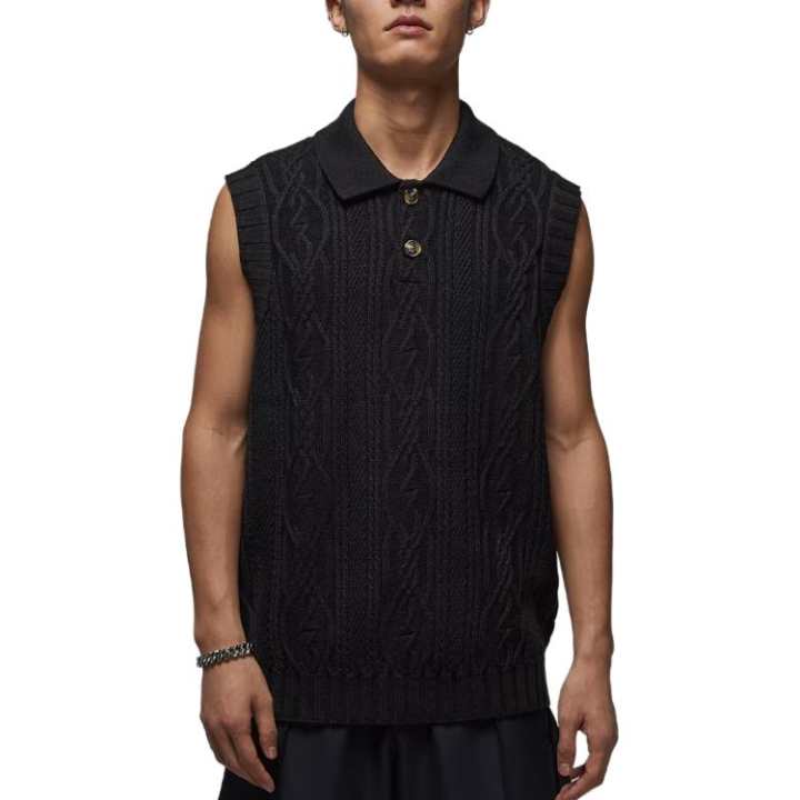 Jordan Jordan Sport Sweaters Men's Black Polo Collar Moderate
