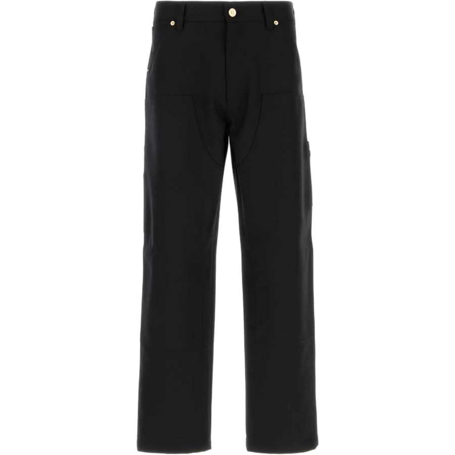 VERSACE Versace Carpenter Logo-Patch Straight-Leg Trousers