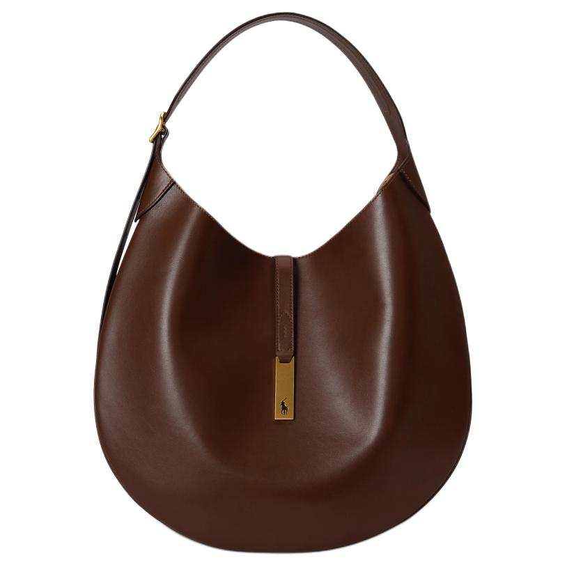 Polo Ralph Lauren Polo ID Cow Leather Shoulder Bag Large Women's Acorn Brown