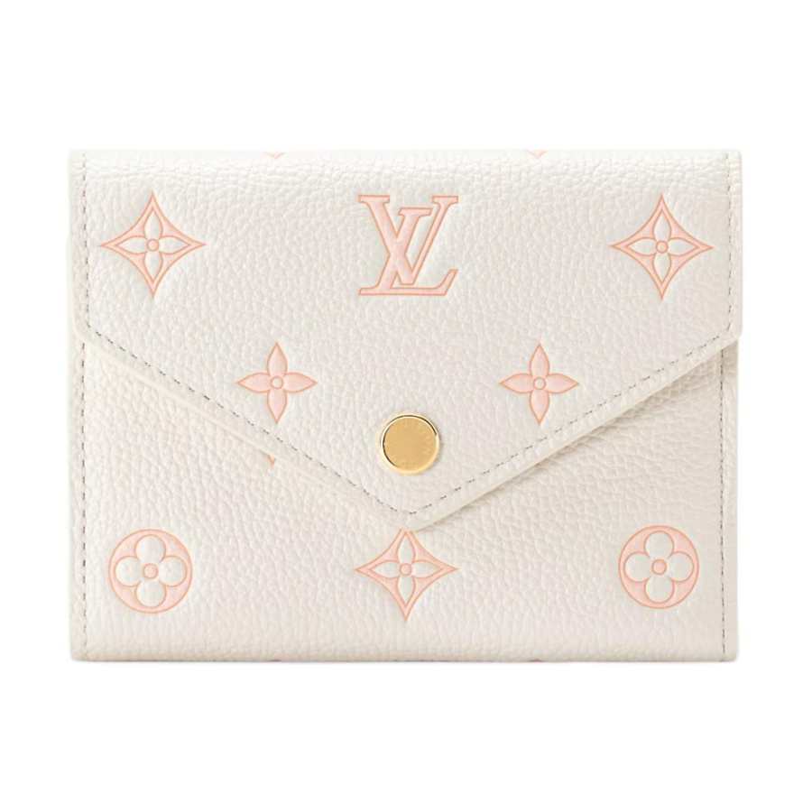 LOUIS VUITTON Victorine Cow Leather Wallet Women's Ivory & Peach