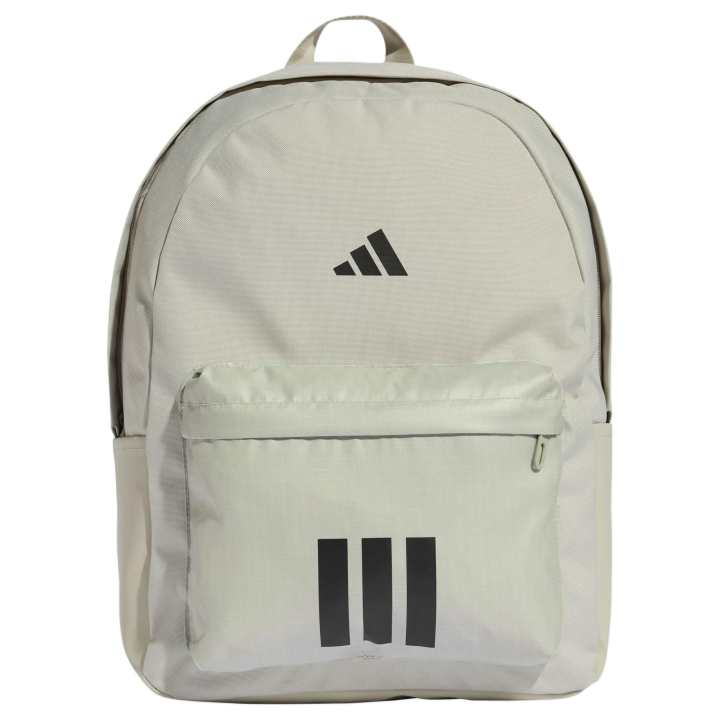 Adidas Adidas Sportswear3 Stripes Plain Weave Fabric Backpack Unisex Light Sesame Seeds Gray & Black