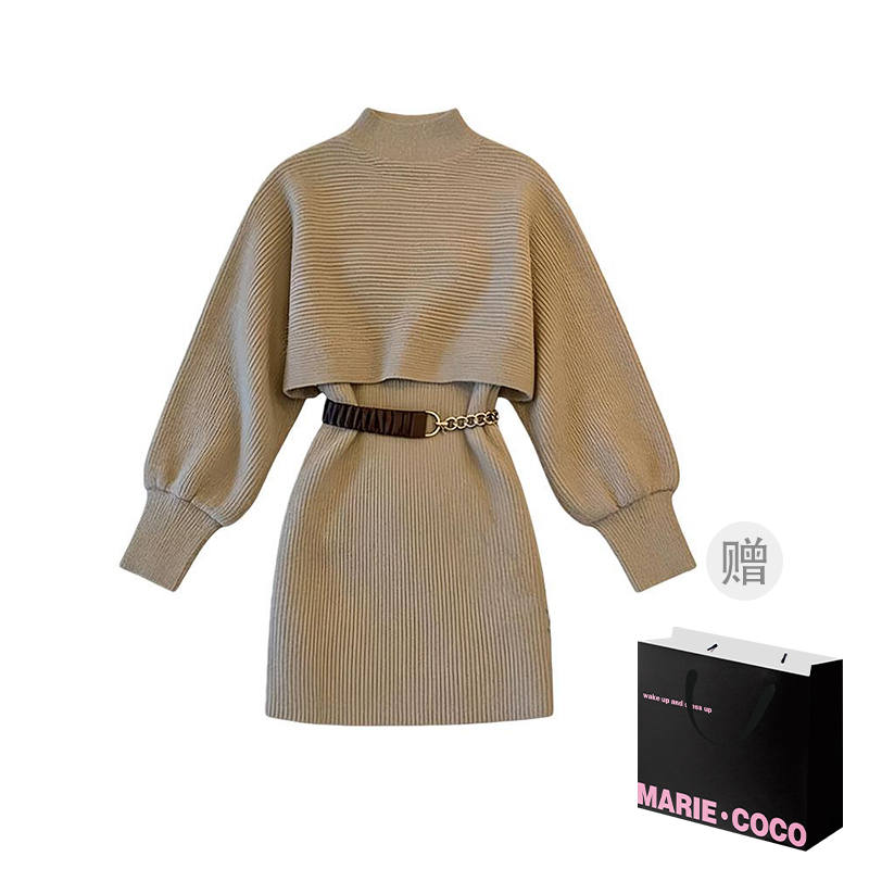 MARIE·COCO Two Piece Skirt Sets Women's Half Turtleneck Moderate Short