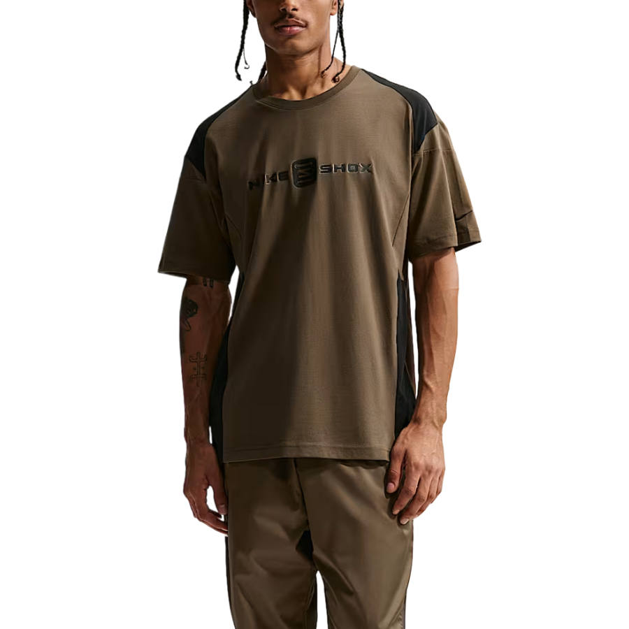 Nike Nike Sportswear T Shirts Men's Dark Umber/Black/Dark Umber Crew Neck Moderate