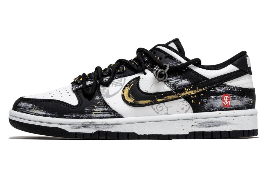Nike Nike Dunk Abrasion Resistant Abrasion Resistant Low top Skateboard Shoes Men's Black