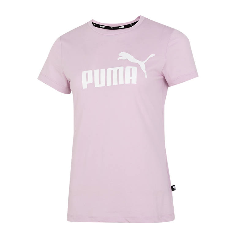 PUMA T Shirts Women's Pink Crew Neck Moderate Straight Fit