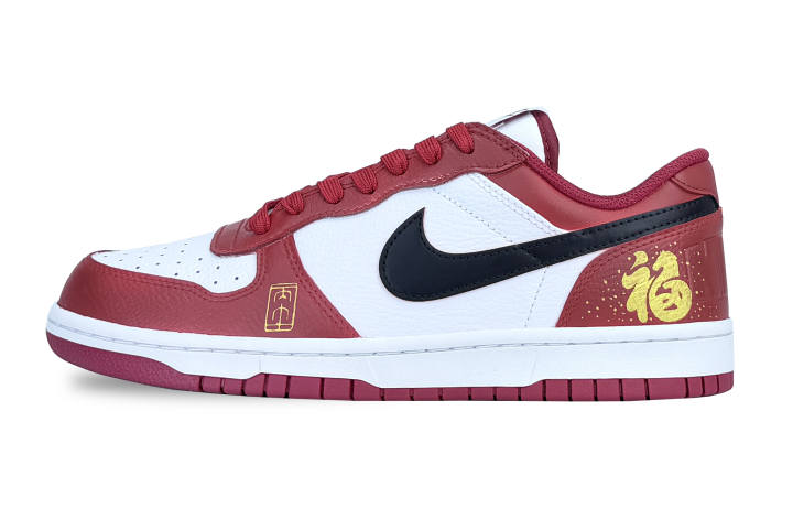 Nike Nike Big Abrasion Resistant Abrasion Resistant Low top Skateboard Shoes Men's Black White Red