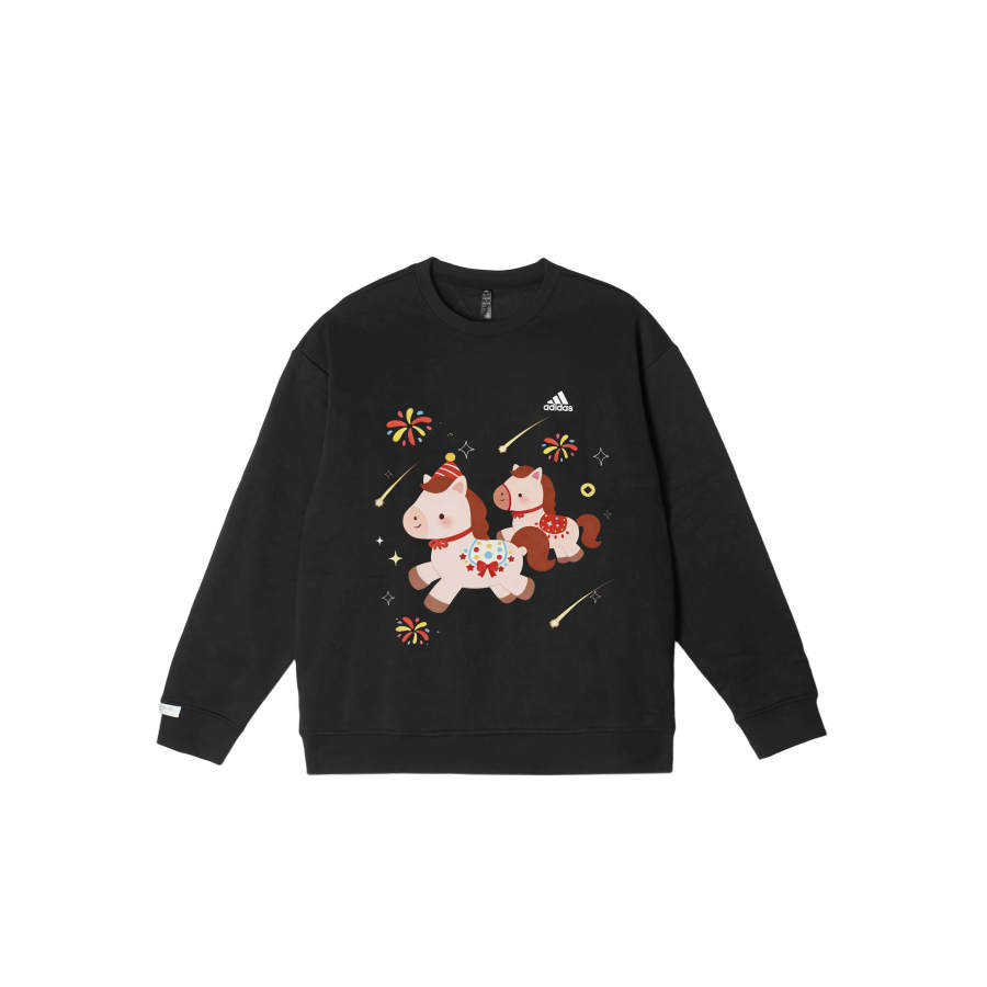 Adidas Adidas LABEL Sweatshirts Unisex Black Crew Neck Moderate Regular