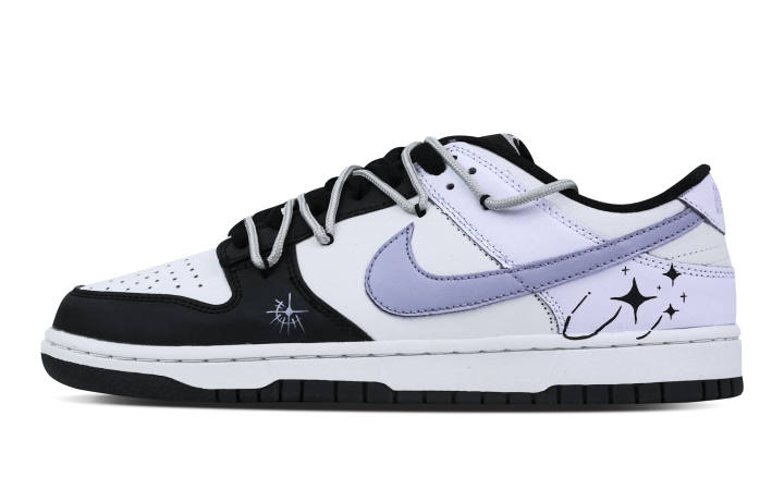 Nike Nike Dunk Crushed Star Mist Slip Resistant Abrasion Resistant Low top Skateboard Shoes Unisex Black Purple