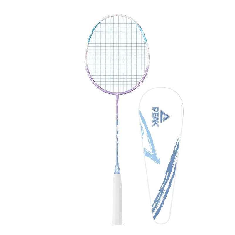 PEAK x JINGYUN Full Carbon Badminton Rackets Speed Type Enhanced Swing Speed Entry level 675MM Unisex 4U/G5 Blue Purple