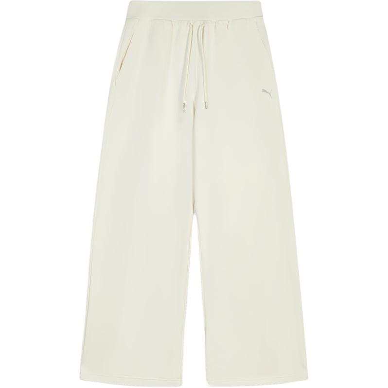 PUMA Casual Pants Women's Ecru Moderate Wide Leg Pants