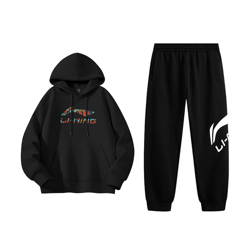 Li-Ning Li Ning Casual Sportswear Unisex Black+Black