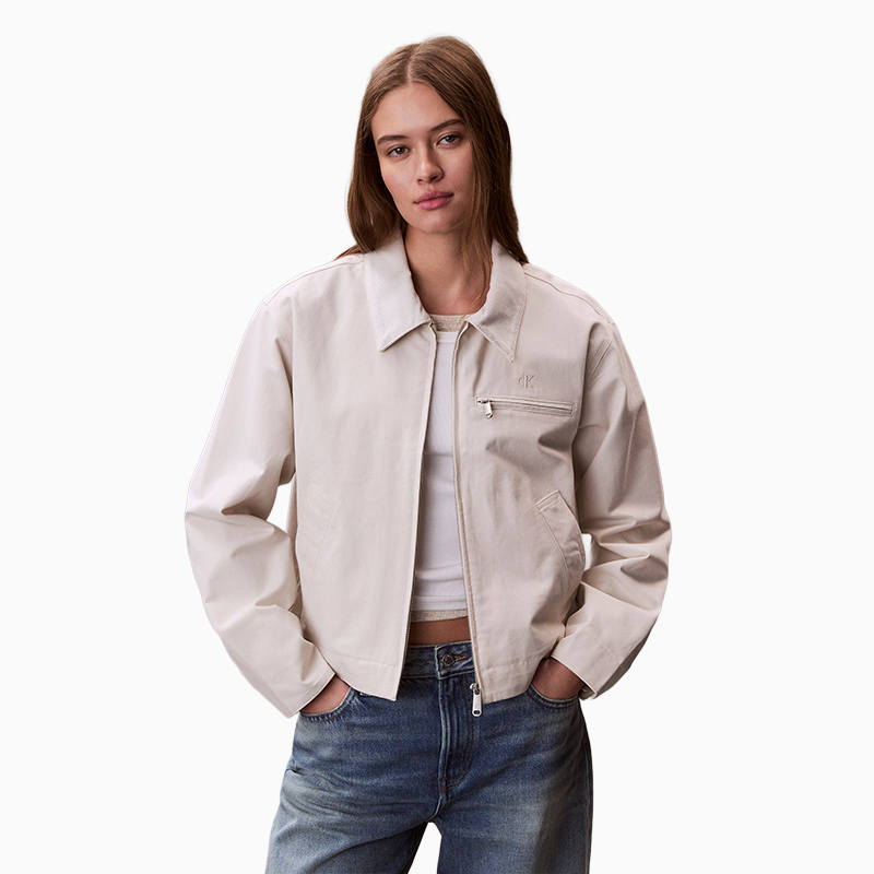 Calvin Klein Jackets Women's 67U Chalk White Lapel Moderate Other
