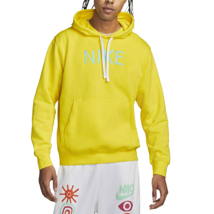 Nike Nike Sportswear Sweatshirts Men's Yellow Shock/White/Blue Cooling Hooded Moderate Regular